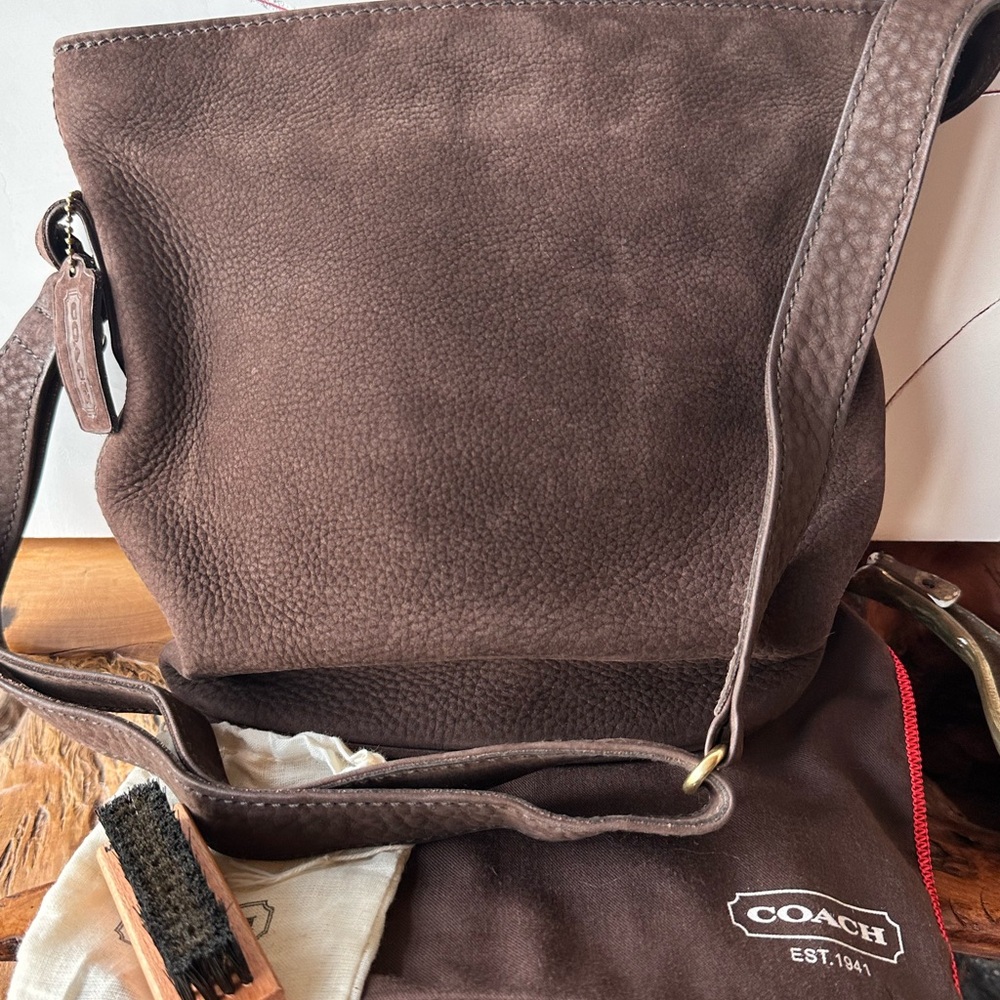 Coach Dark Brown Leather Messenger Bag